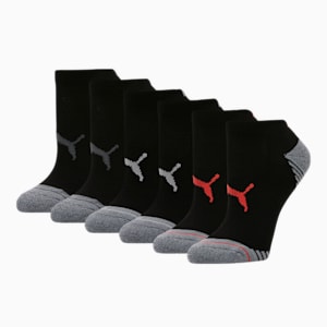 Women's Low Cut Socks [6 Pack], BLACK / RED